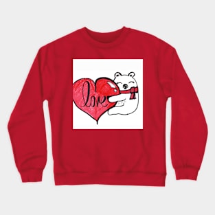 polar bear in love Crewneck Sweatshirt